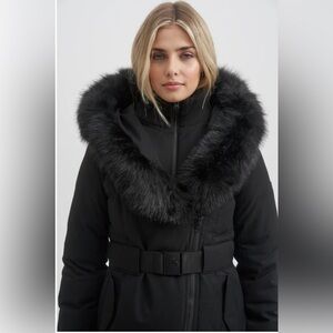 TOBOGGAN Black Faux Fur-Trimmed Jacket